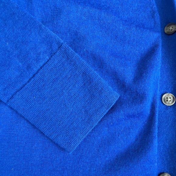 Banana Republic Womens 100% Merino Wool Longline Slouchy Cardigan Royal Blue MED - Picture 6 of 13